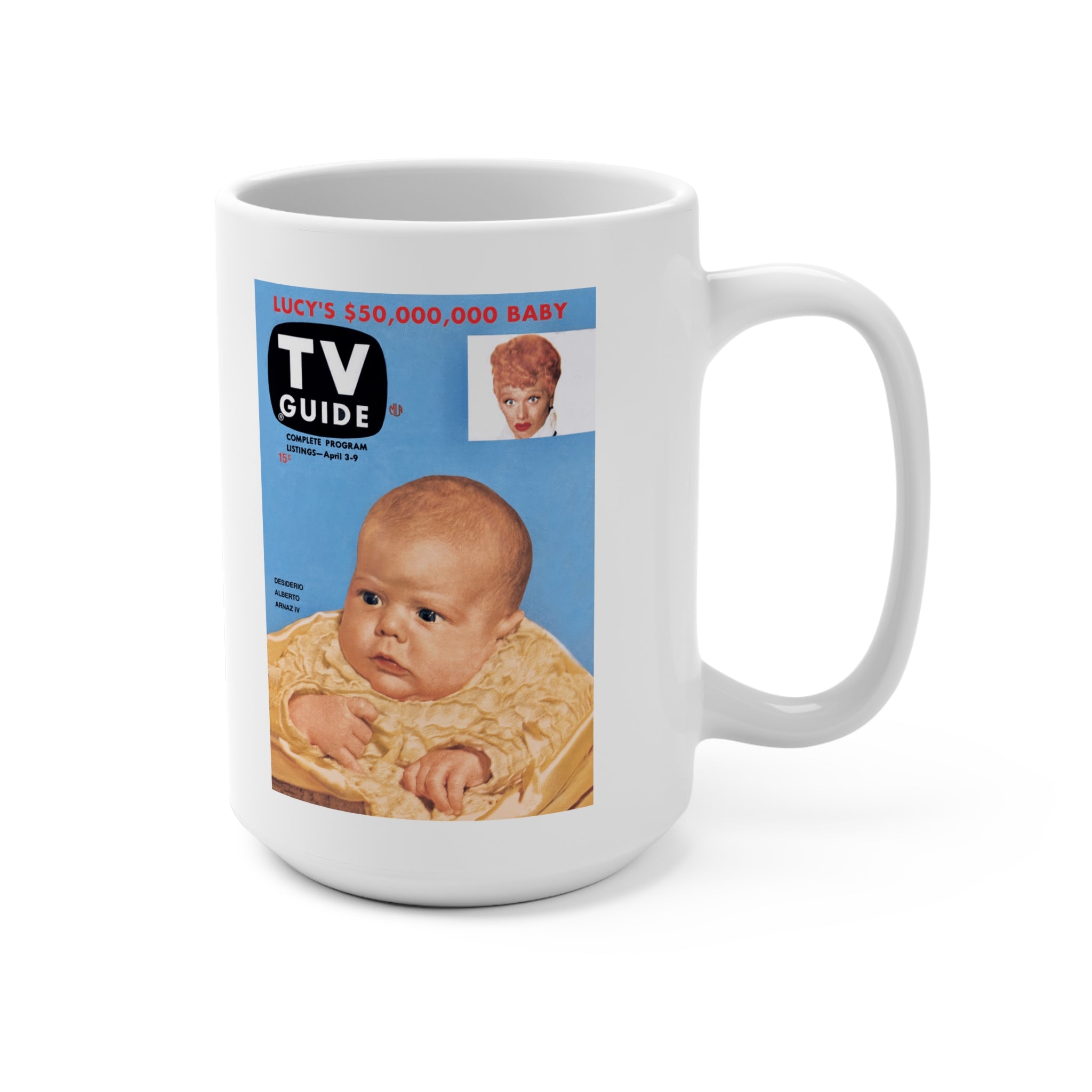 Very First TV Guide Cover – April 1953 Lucille Ball & Baby Desi Mug