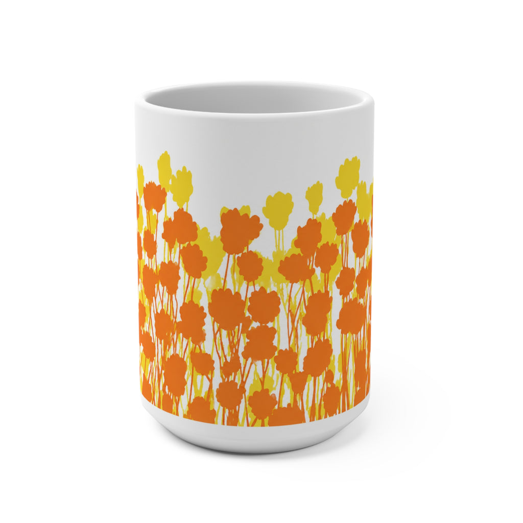 Orange & Yellow Wildflower Coffee Mug - 15oz.