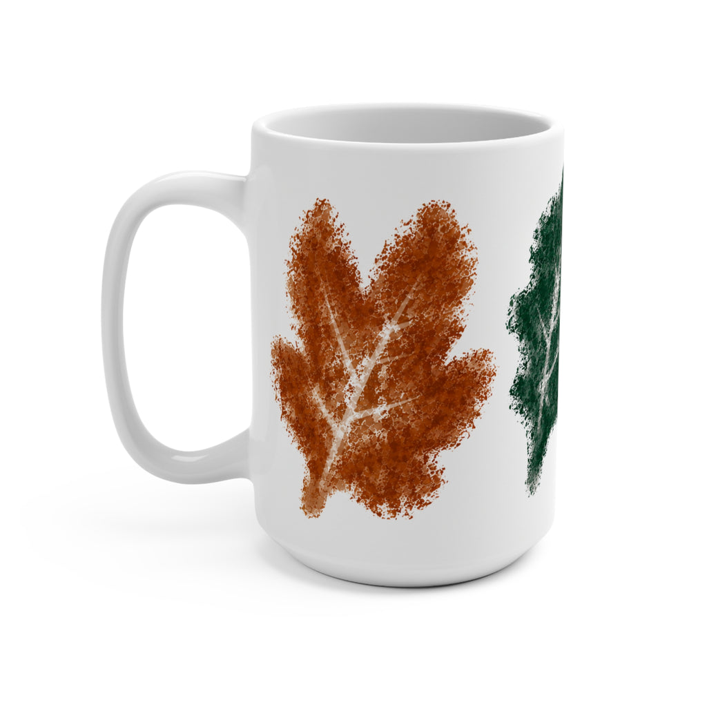 Golden Girls Leaf Pattern Coffee Mug — 15oz Fall Leaves Coffee Cup