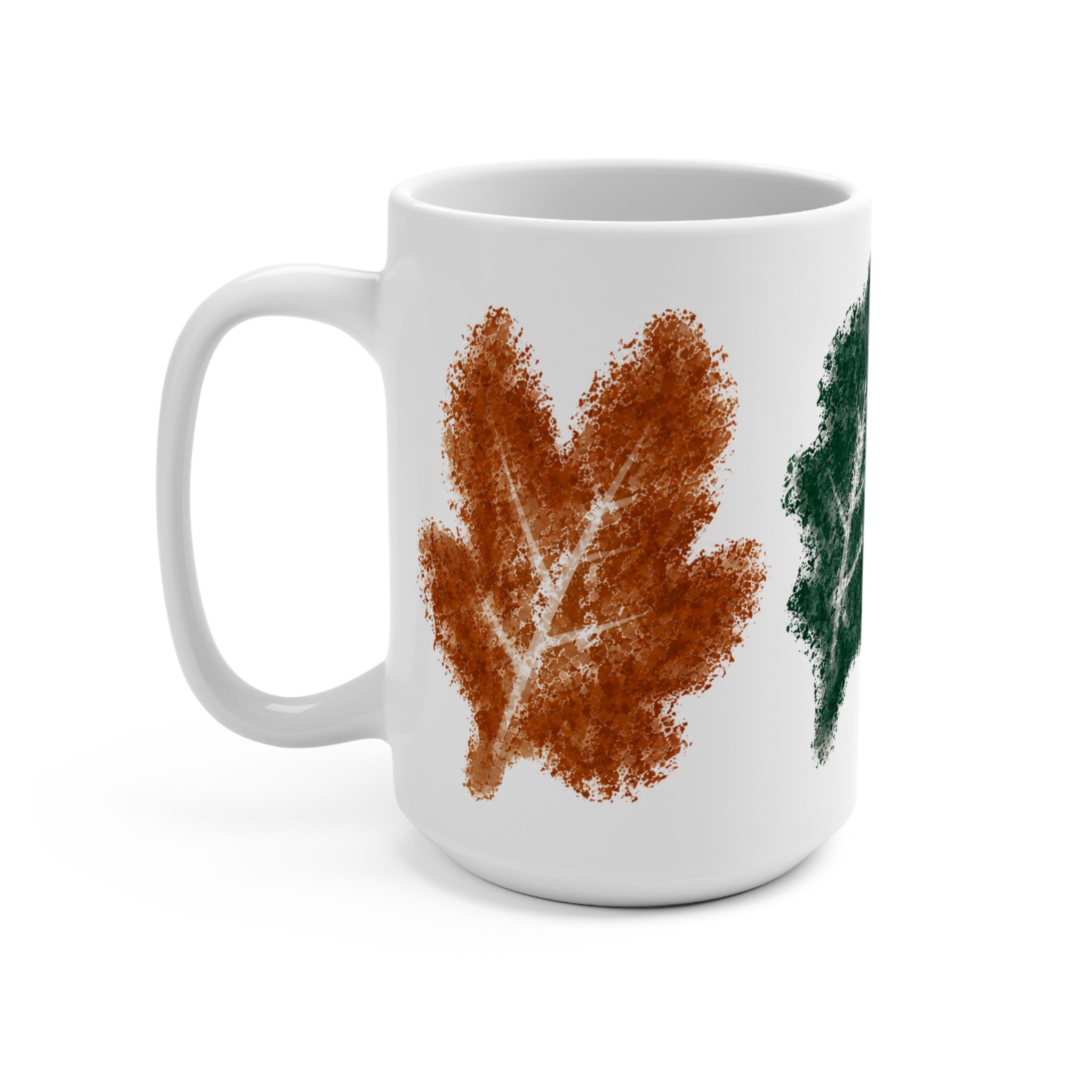 Golden Girls Leaf Pattern Coffee Mug — 15oz Fall Leaves Coffee Cup