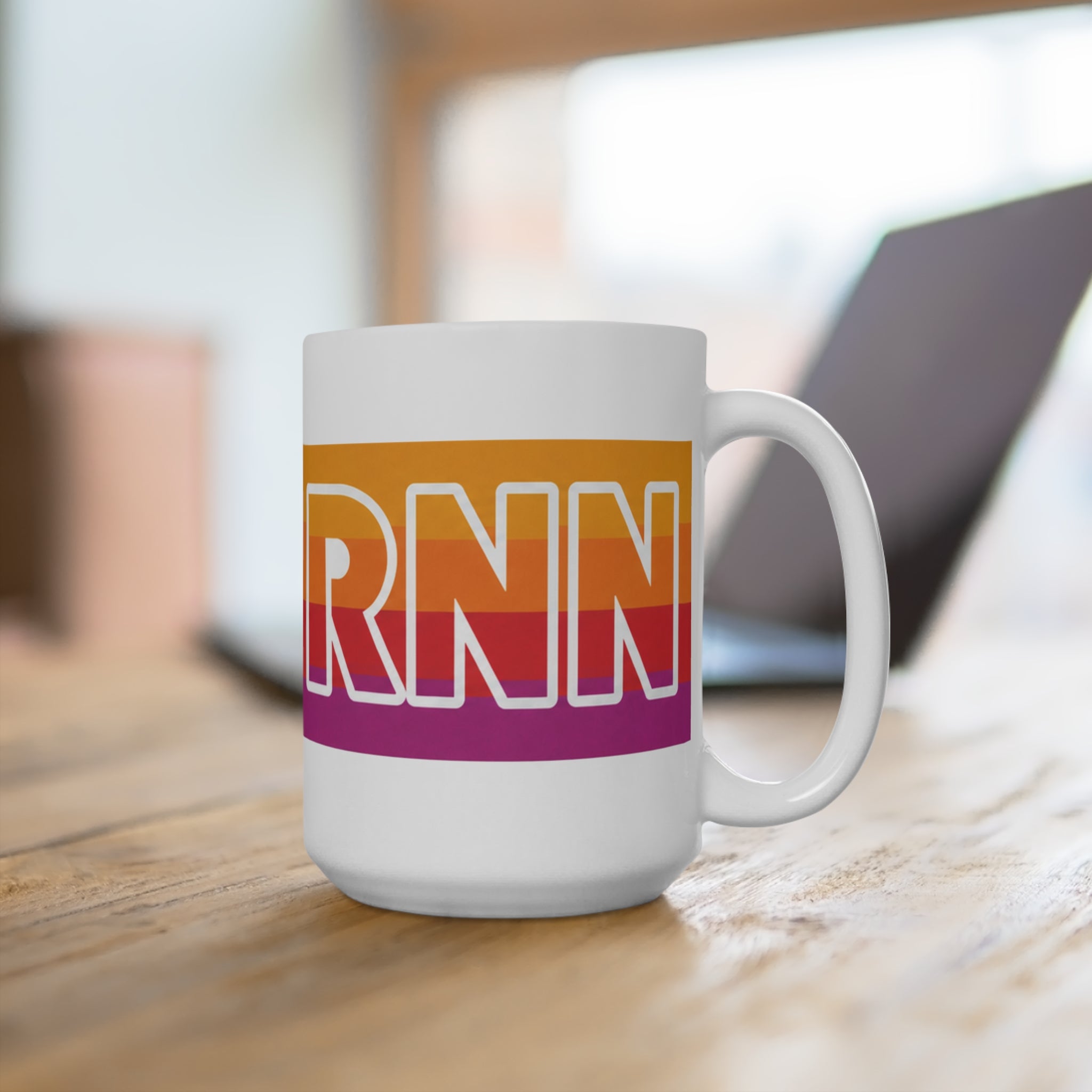 RetroNewsNow Retro Stripe Coffee Mug – 15 oz