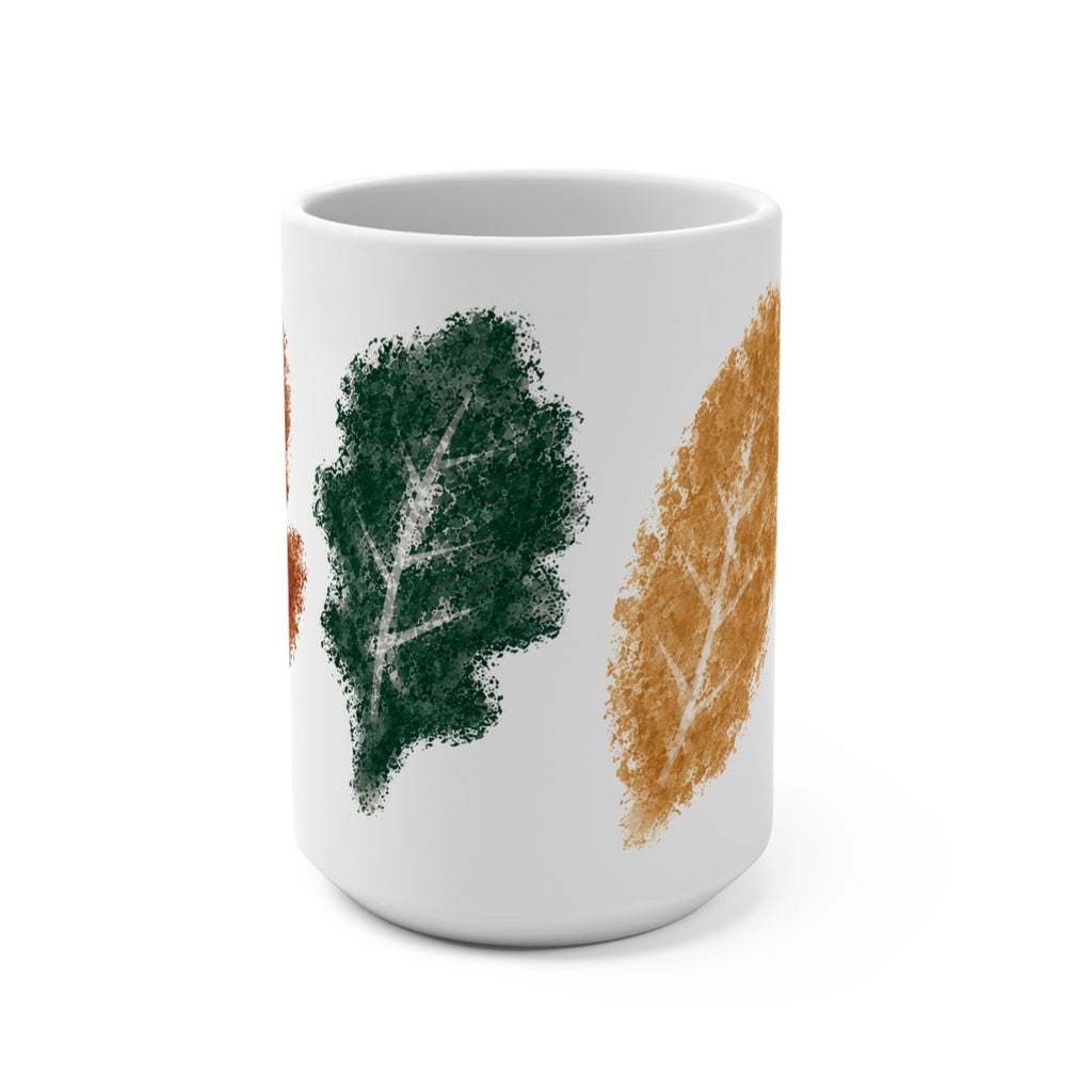 Golden Girls Leaf Pattern Coffee Mug — 15oz Fall Leaves Coffee Cup