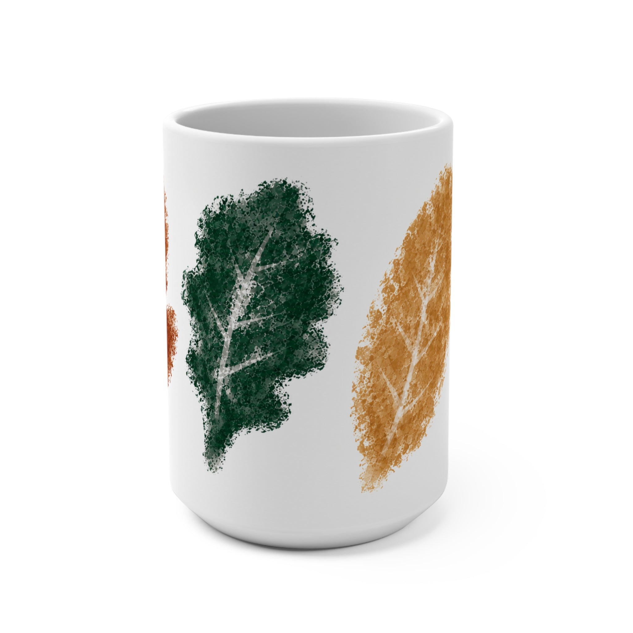 Golden Girls Leaf Pattern Coffee Mug — 15oz Fall Leaves Coffee Cup