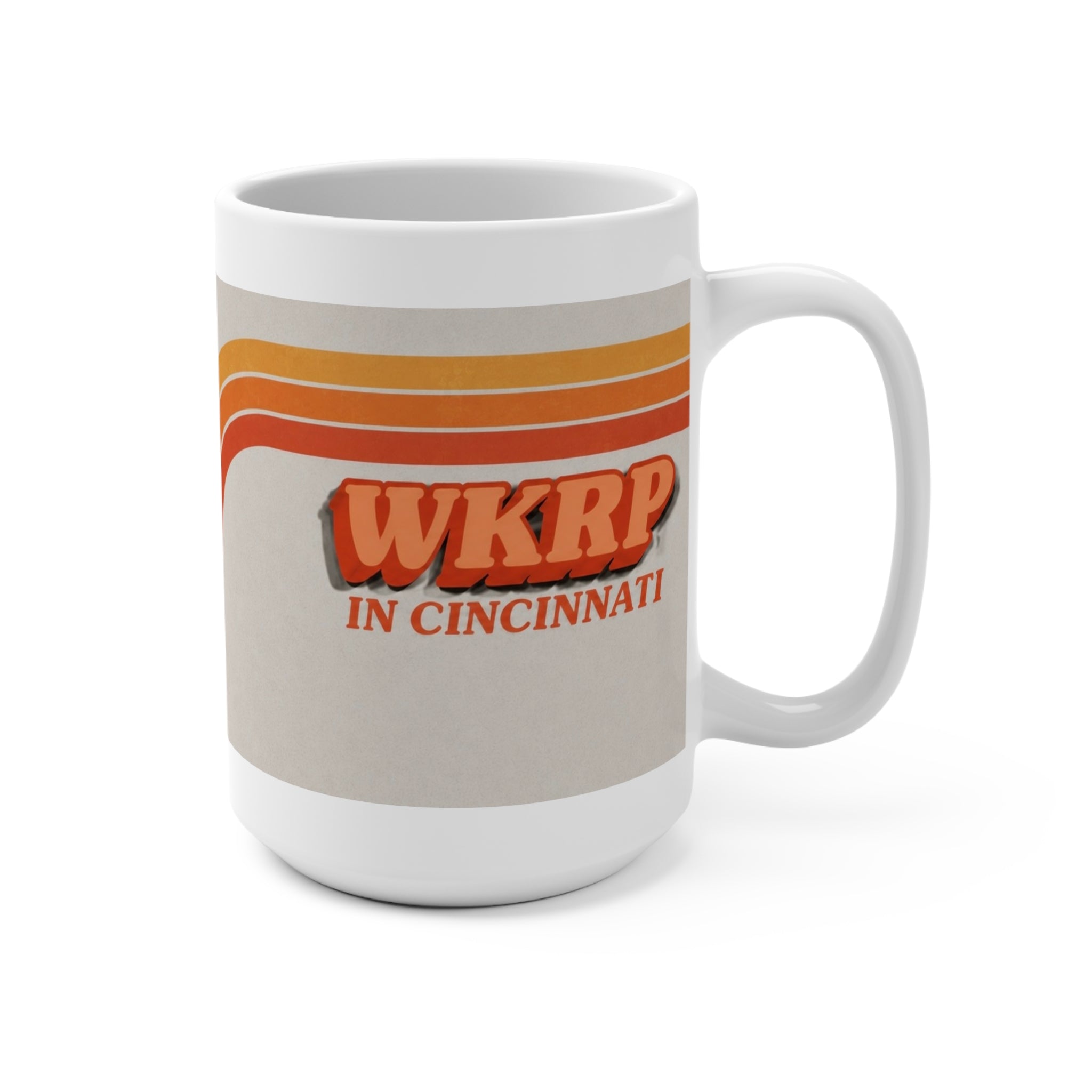 Retro WKRP in Cincinnati Logo Coffee Cup