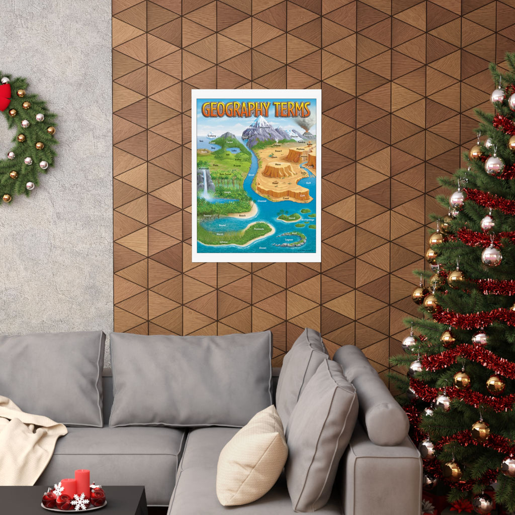 2003 Trend Enterprises Geography Terms Reproduced Matte Poster