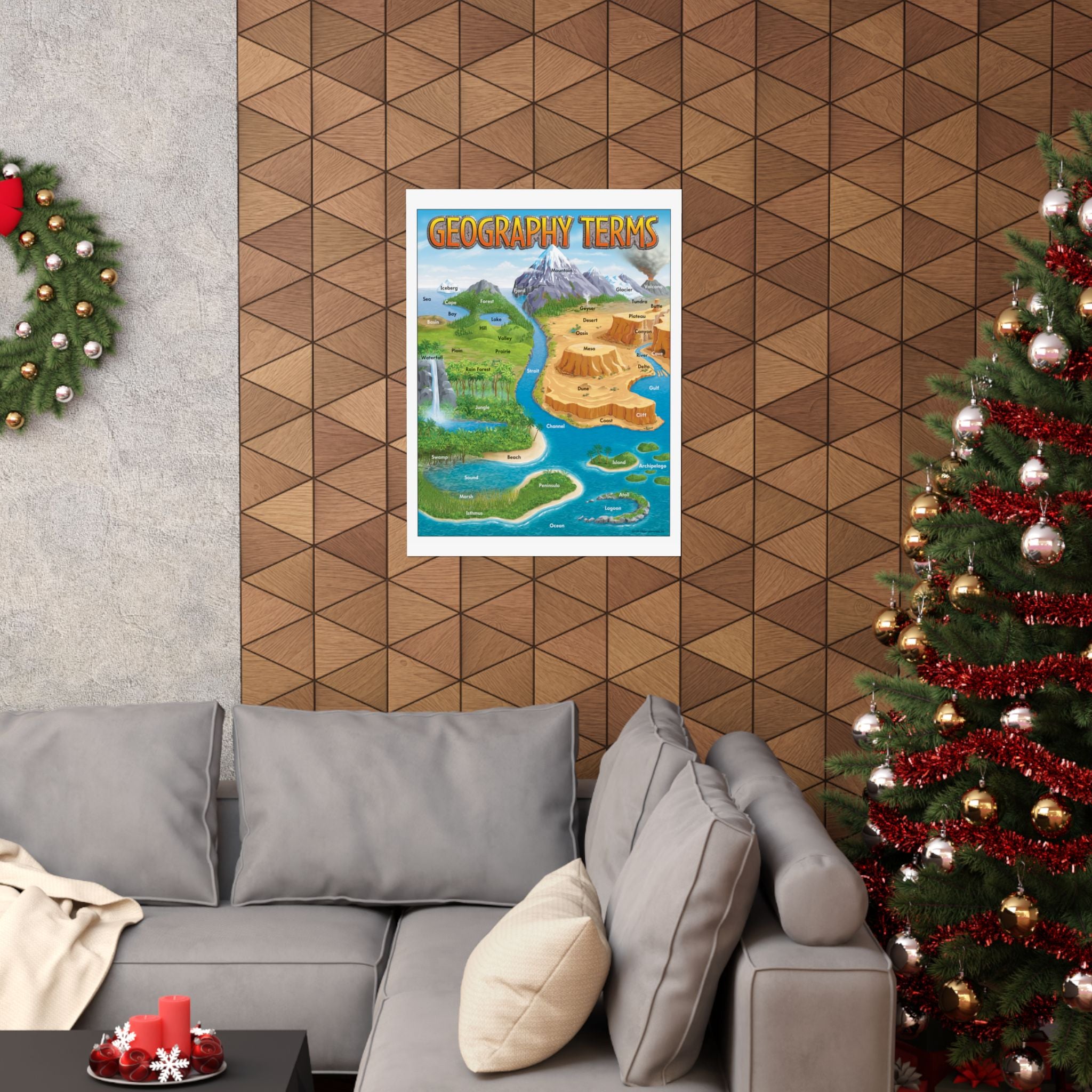 2003 Trend Enterprises Geography Terms Reproduced Matte Poster