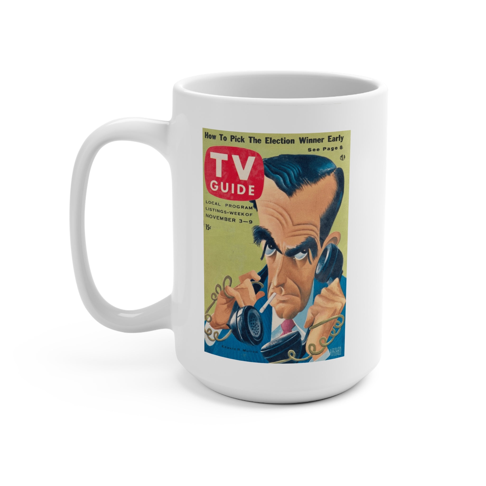 Edward R. Murrow – Iconic 1956 TV Guide Cover Mug | RetroNewsNow