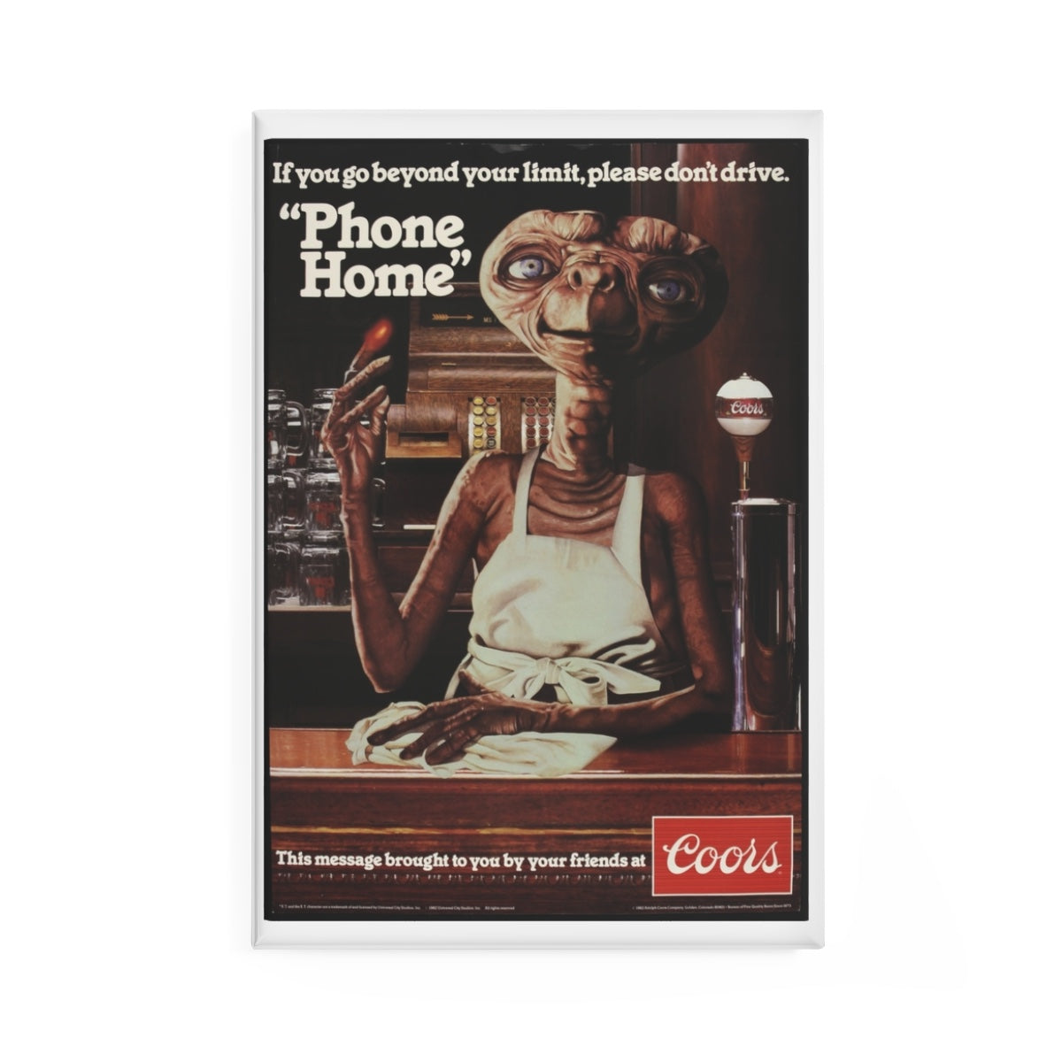 Retro ET Phone Home Coors Poster Rectangle Magnet