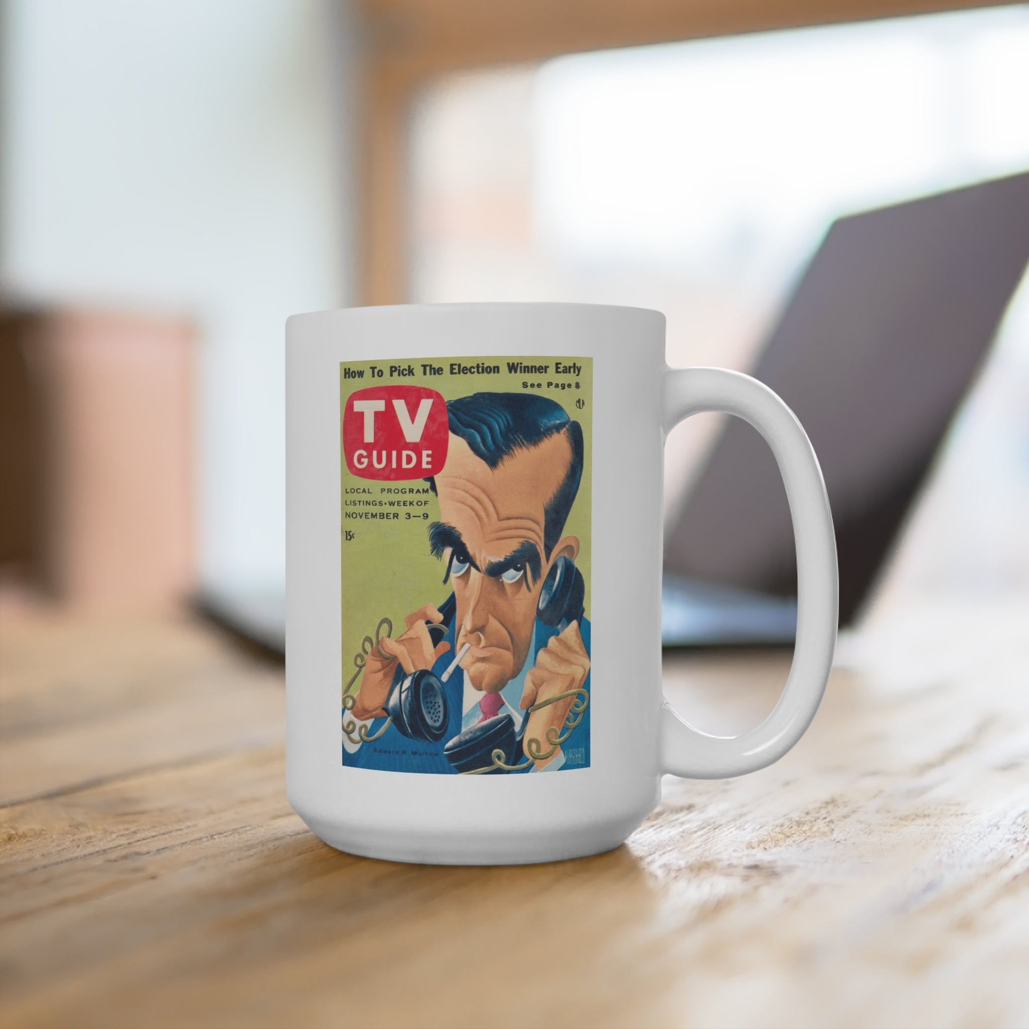 Edward R. Murrow – Iconic 1956 TV Guide Cover Mug | RetroNewsNow