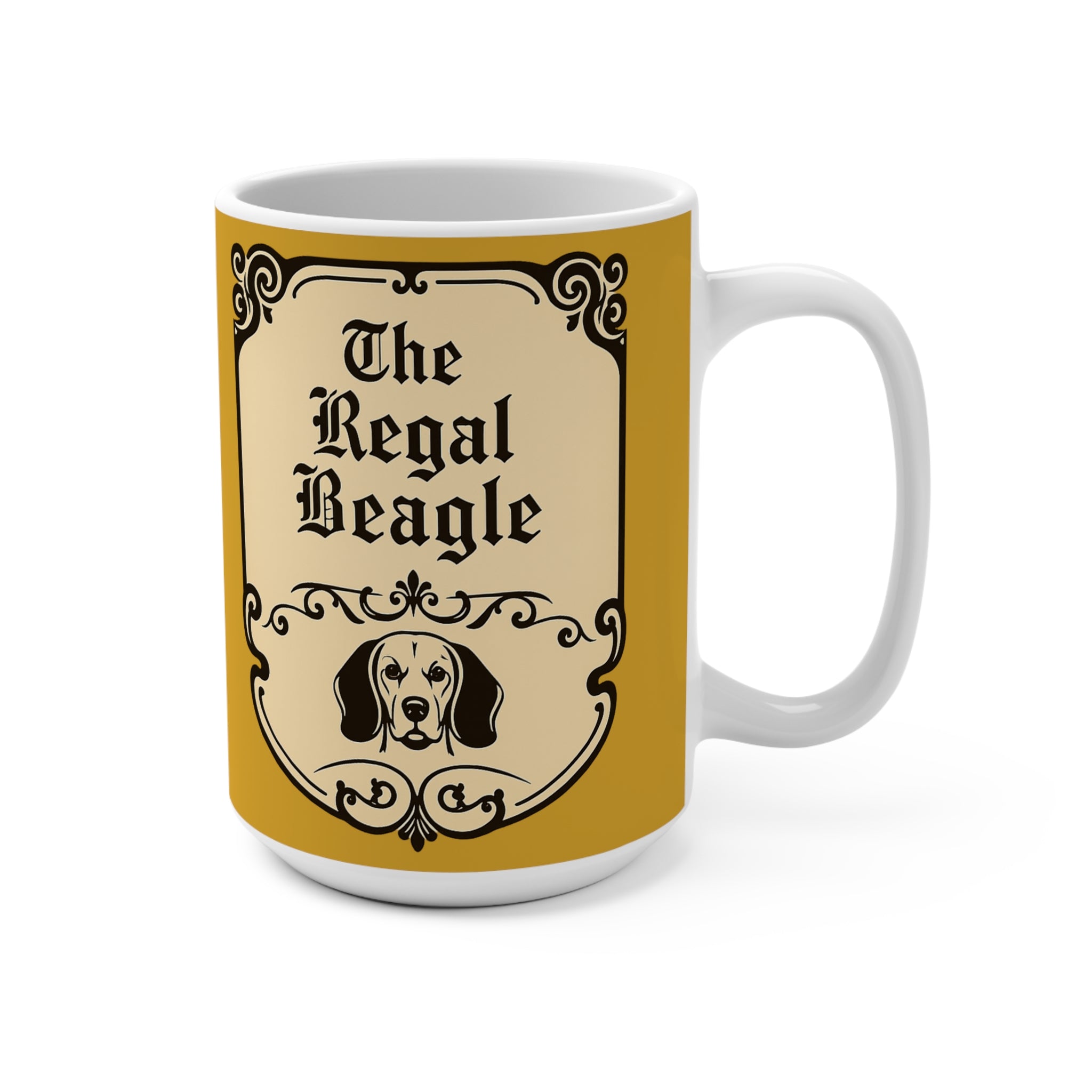 Retro Regal Beagle-Inspired 15oz Ceramic Mug