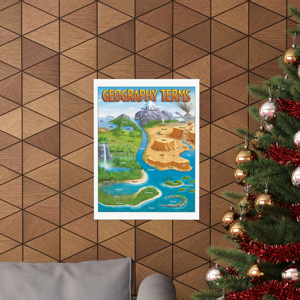 2003 Trend Enterprises Geography Terms Reproduced Matte Poster