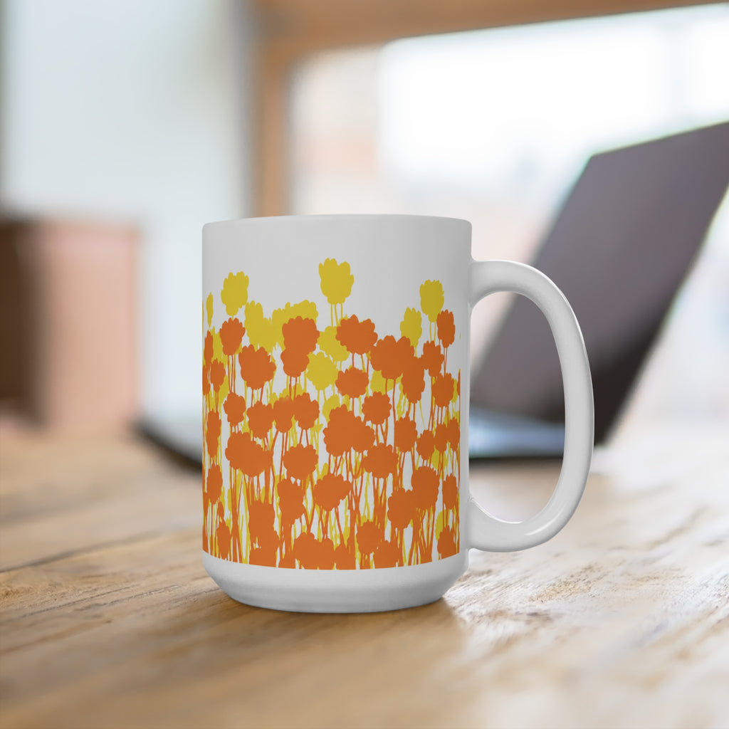 Orange & Yellow Wildflower Coffee Mug - 15oz.