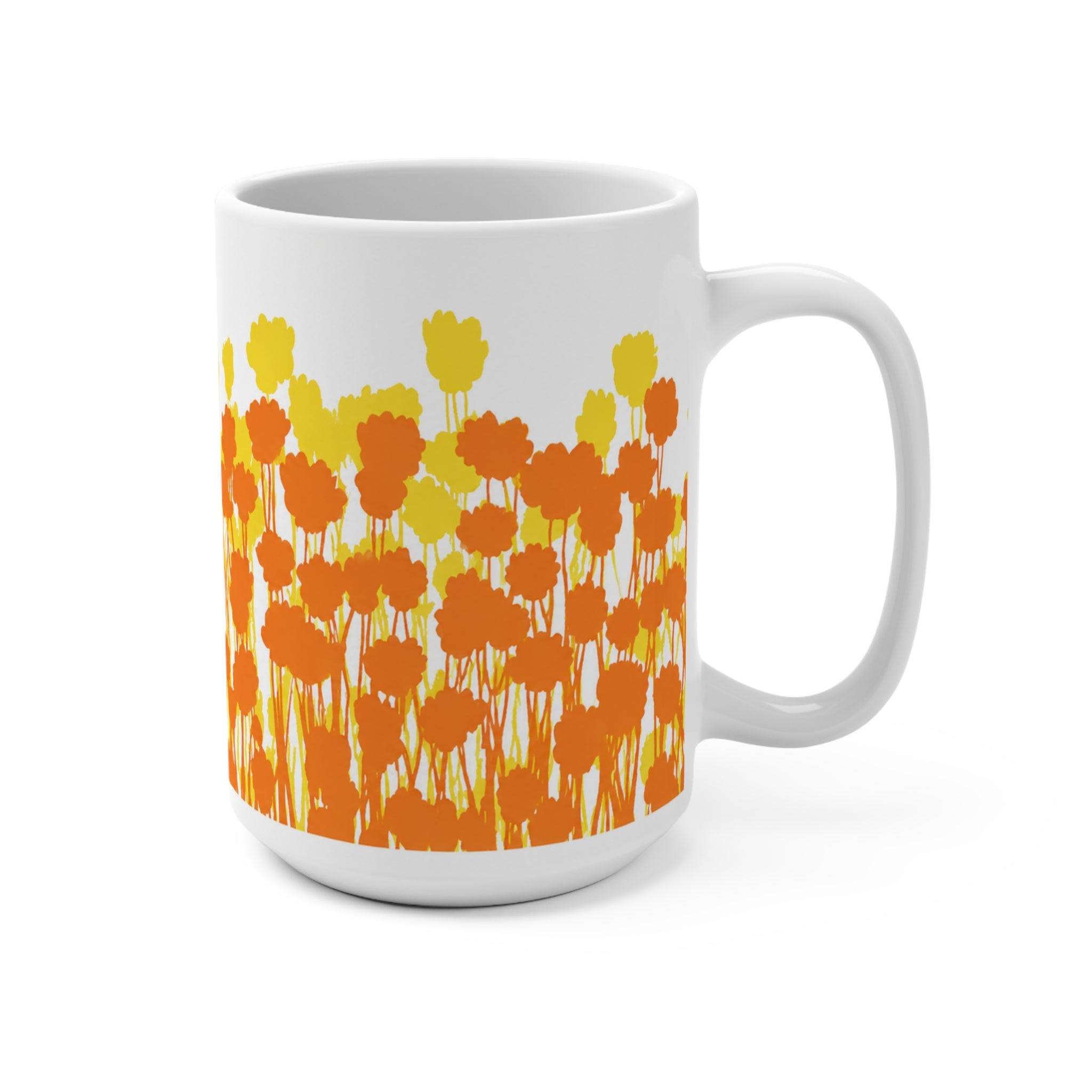 Orange & Yellow Wildflower Coffee Mug - 15oz.