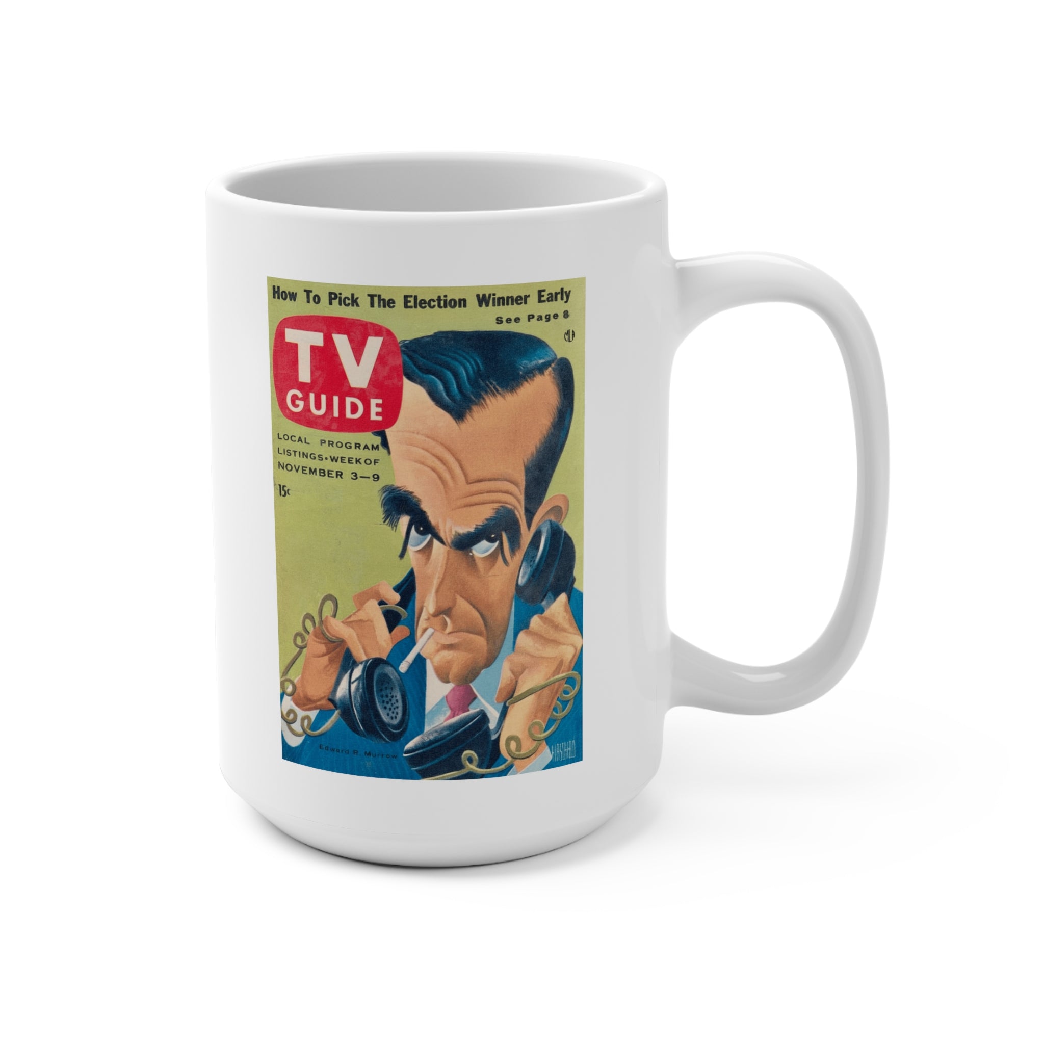 Edward R. Murrow – Iconic 1956 TV Guide Cover Mug | RetroNewsNow