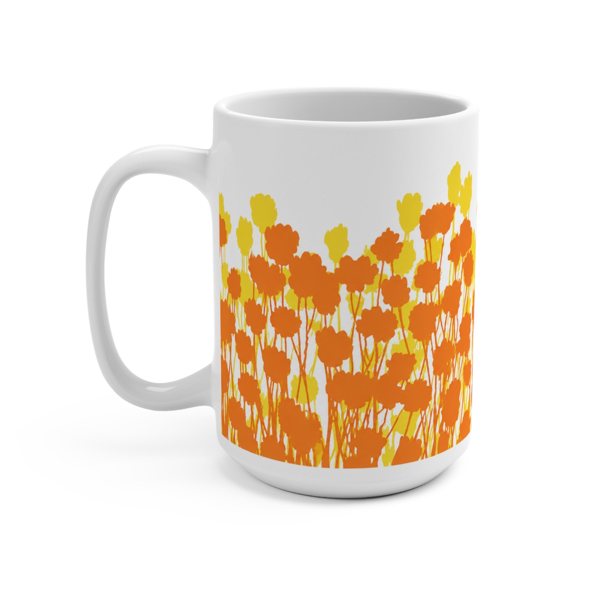 Orange & Yellow Wildflower Coffee Mug - 15oz.