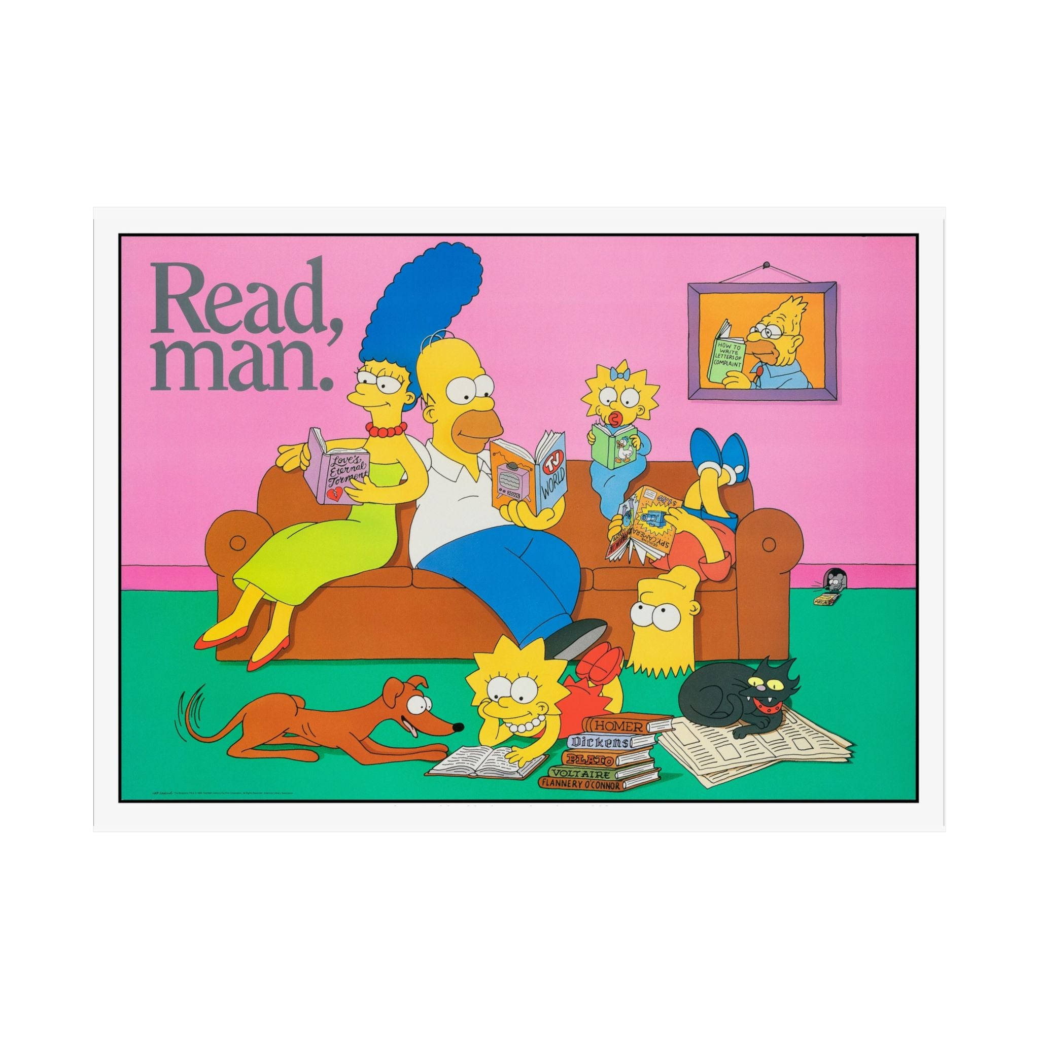 Read, Man. 'The Simpsons' Reproduction 1990 Poster — American Library Association