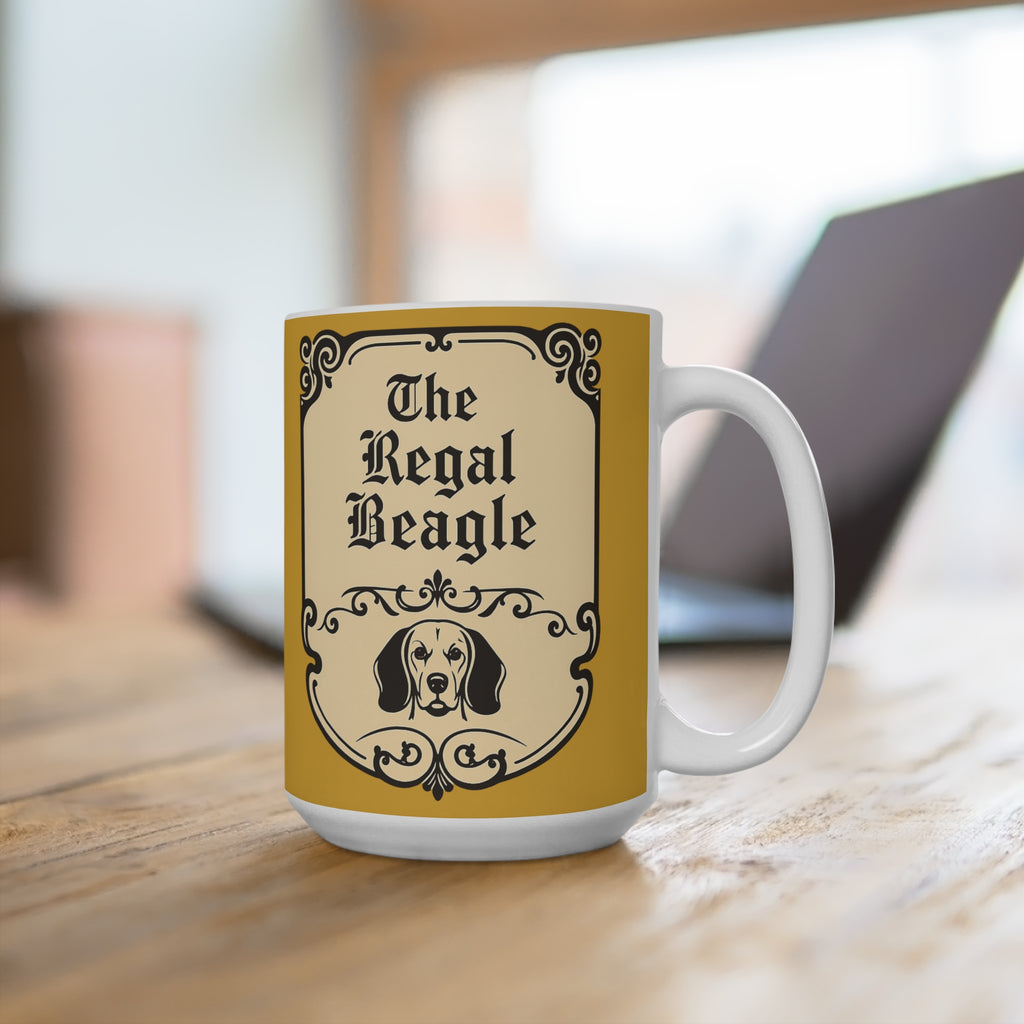 Retro Regal Beagle-Inspired 15oz Ceramic Mug