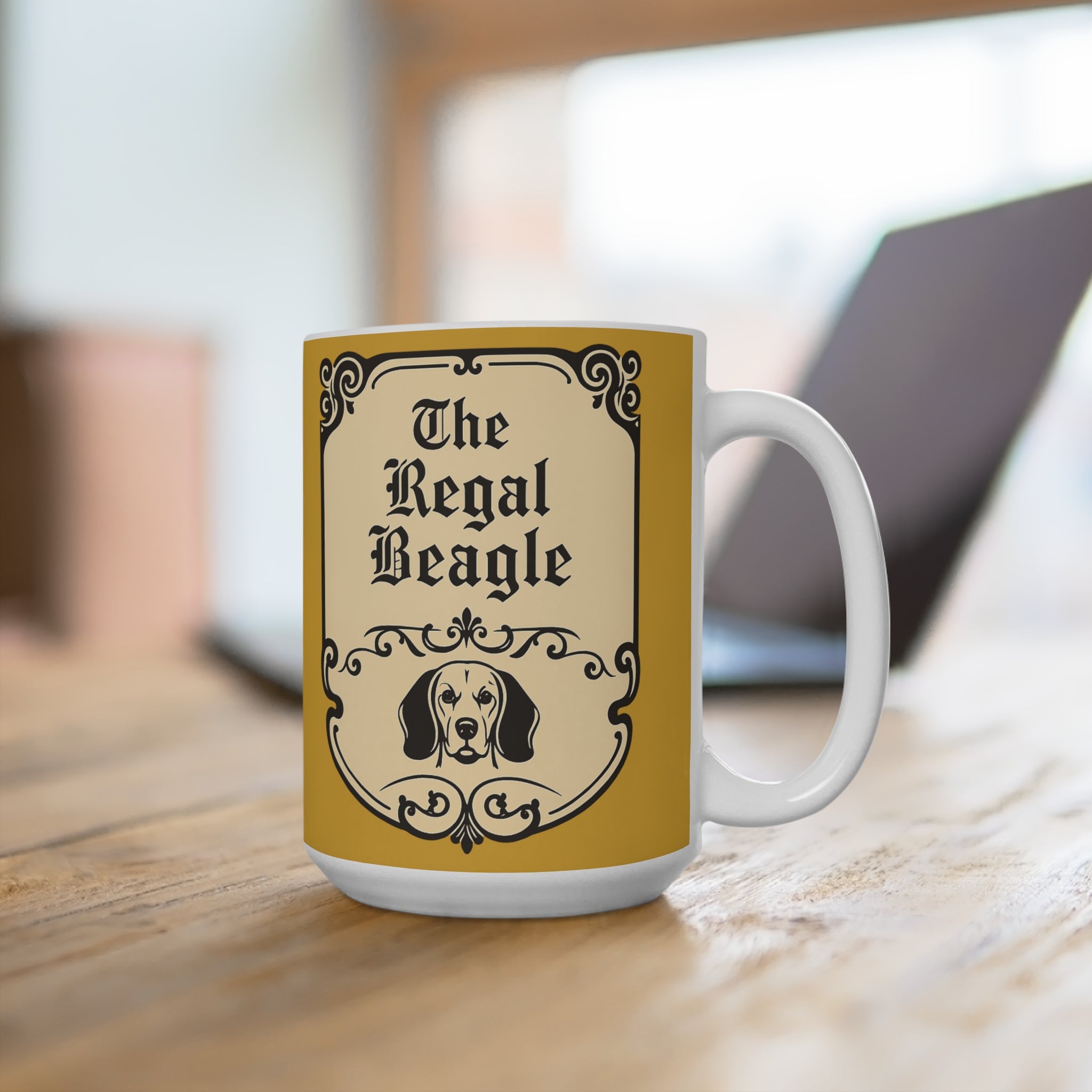 Retro Regal Beagle-Inspired 15oz Ceramic Mug