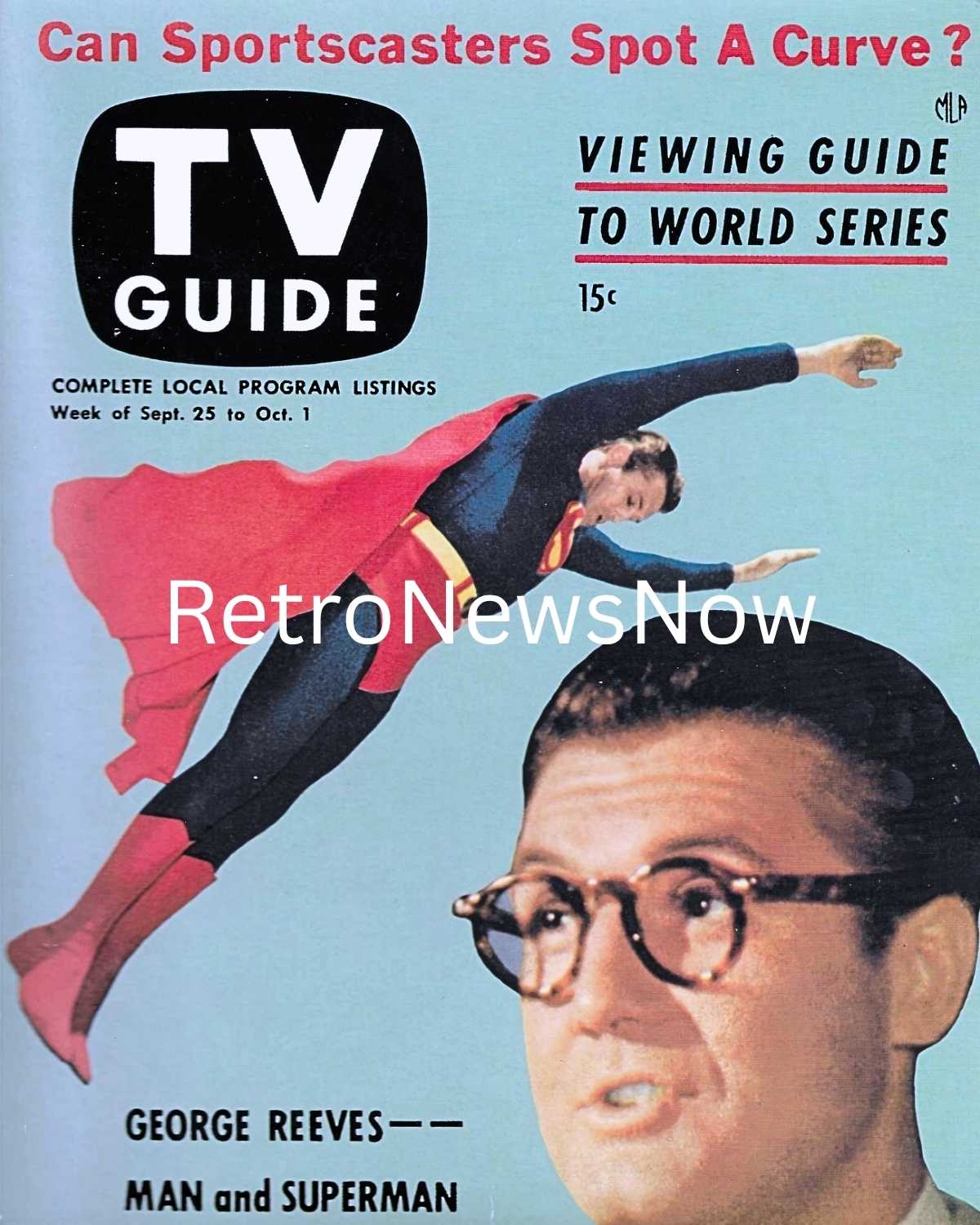 George Reeves as Superman – Iconic 1953 TV Guide Cover Digital Printable | RetroNewsNow