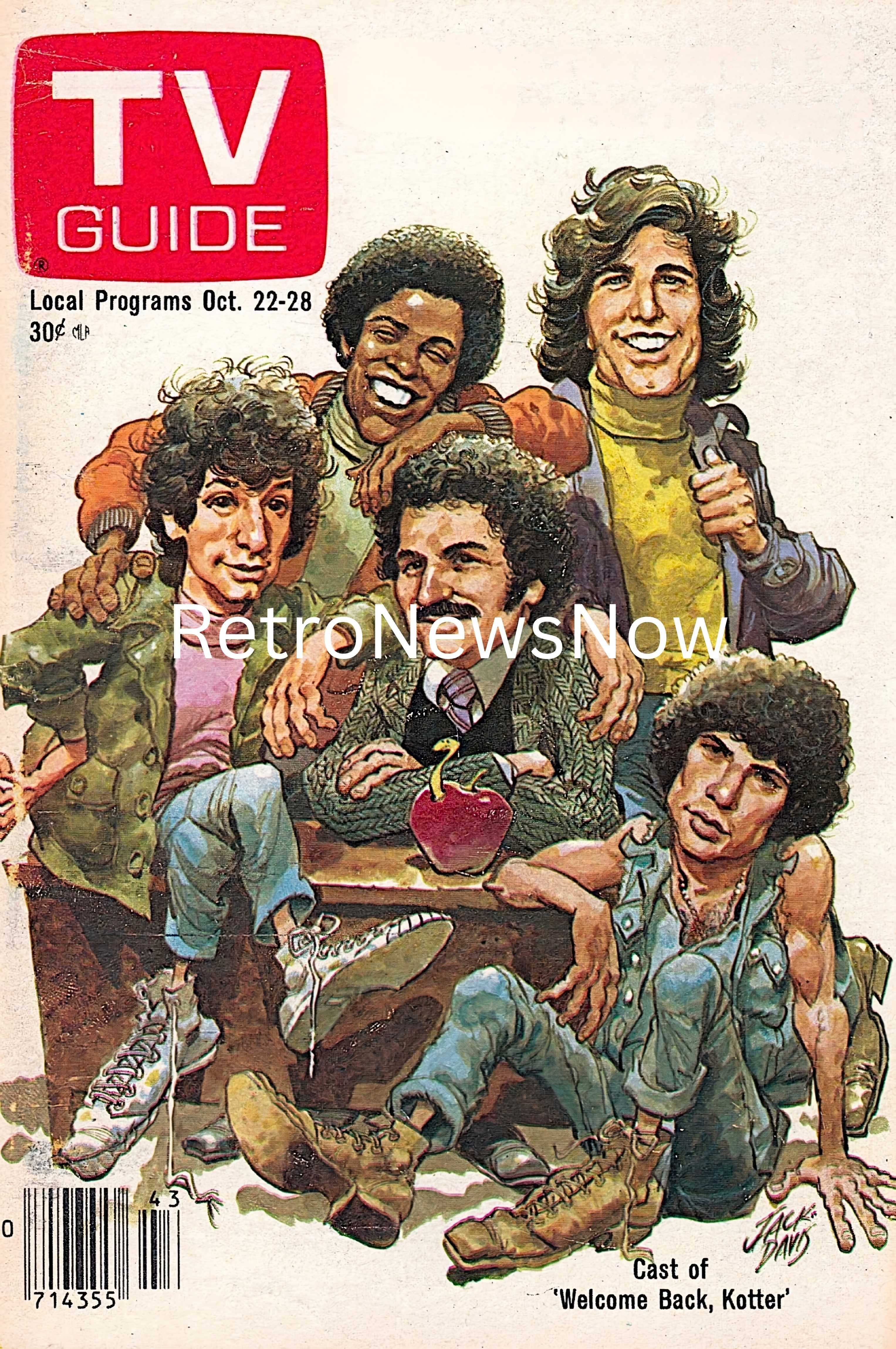 1977 Welcome Back Kotter TV Guide Cover - Original Size Digital Download - High Resolution Scan